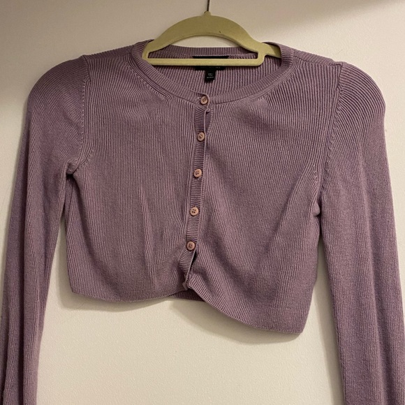 Lilac Cropped cardigan - Picture 1 of 3